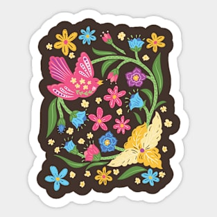 Folk Art Floral Sticker